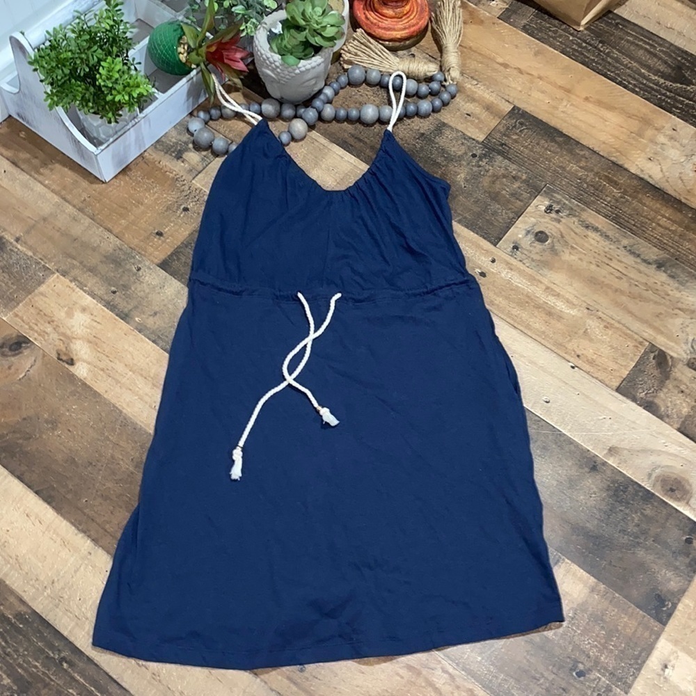 H&M‎ navy dress beach boating rope detail cotton NEW coverup marina nautical